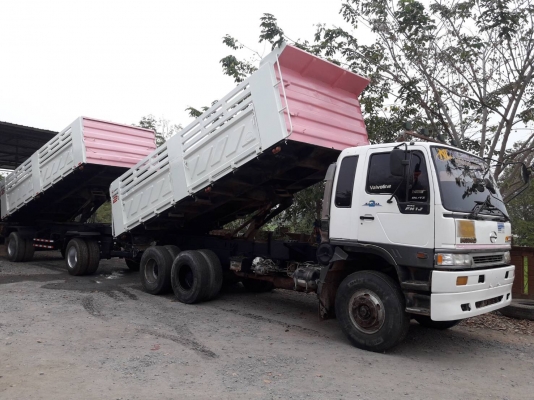 Hino 1J สมอทอง ปี 45 เครื่อง 260 แรง แม่ลูกดัมพ์สามมิตร พร้อมใช้งาน
