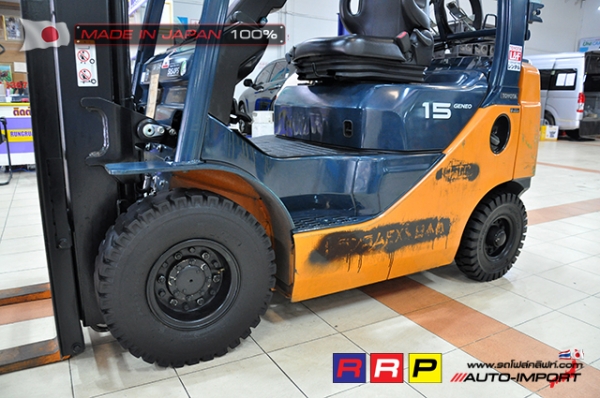 ขายรถโฟล์คลิฟท์มือสอง TOYOTA รุ่น 8FG15-35100 นำเข้าจากประเทศญี่ปุ่น 100\% ไม่เคยใช้งานในไทย