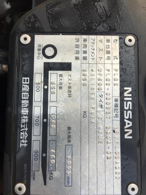 ์NISSAN FG20 L02 รถนอกเก่าญี่ปุ่น  เสา 6 เมตร  เกียร์ออโต้