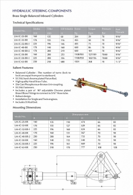 ชุดพวงมาลัยไฮดรอลิค สำหรับติดตั้งกับเครื่องยนต์ติดท้าย ขนาด 20-350 แรงม้า
