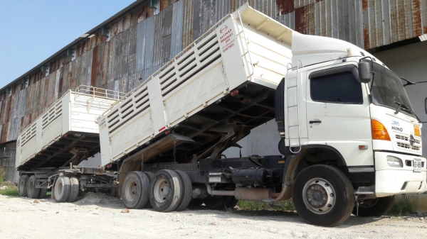 พ่วง 22 ล้อ ราคา 2.68 ล้าน HINO FM2P 380 ปี 55 ไมล์ 2 แสนกว่าๆ กระเหล็ก - สามมิตรแท้ ลูกสามเพลา