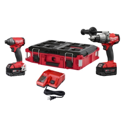 ชุดสว่านไร้สาย พร้อมกล่องกันกระแทก Packout ยี่ห้อ Milwaukee 2897-22PO ปี2018 ใช้กล่องที่สามารถต่อเป็