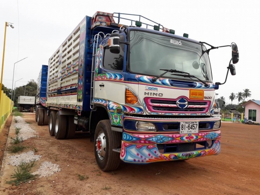 Hino 344 แรง ปี 55 เฟืองเร็ว รถพ่วงแม่ลูกกระบะดัมพ์เหล็อคอกเกษตร ลูก 3 เพลาแท้ ยาว 7 เมตร บรรทุกได้ 30 ตัน ทะเบียนพร้อม