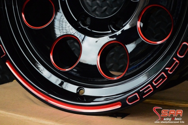 ล้อแม็กซ์ WELD DEVEL ขอบ16 นิ้ว สีดำคลิบแดง ราคาวงละ 5,000 บาท