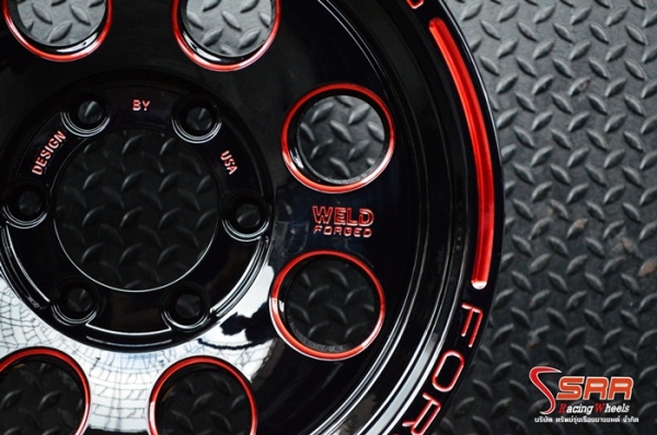 ล้อแม็กซ์ WELD DEVEL ขอบ16 นิ้ว สีดำคลิบแดง ราคาวงละ 5,000 บาท