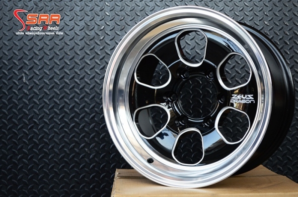 ล้อแม็กซ์ ZEUS-DRAGON Z14 ขอบ16 นิ้ว สีดำคลิบเงาขอบเงา วงละ 4,500 บาท