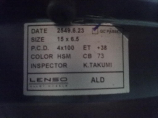 ล้อแม็ค Lenso สวยๆ 15&times;6.5  4&times;100  +38