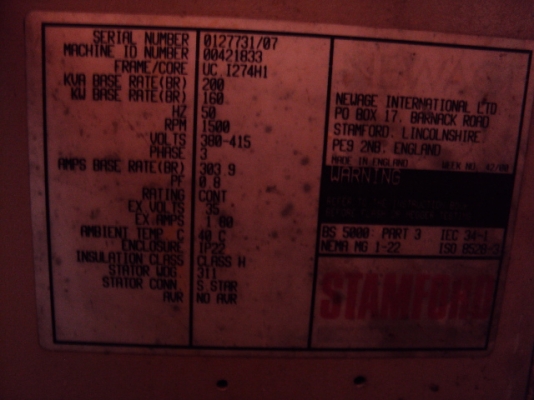 ขายเครื่องปั่นไฟ 200 KVA