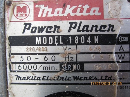 กบไสไม้Makita 1804N ของแท้ สภาพดีมาก ราคาถูก ด่วนเลยครับ