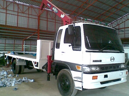 ขาย6ล้อฮีโน่ FF หัวสมอเงิน เครื่อง HO7D ติดเครนมือสองจากญี่ปุ่น ยี่ห้อยูนิค  360 วีเทอร์โบ 4 ปลอก