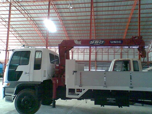 ขาย6ล้อฮีโน่ FF หัวสมอเงิน เครื่อง HO7D ติดเครนมือสองจากญี่ปุ่น ยี่ห้อยูนิค  360 วีเทอร์โบ 4 ปลอก