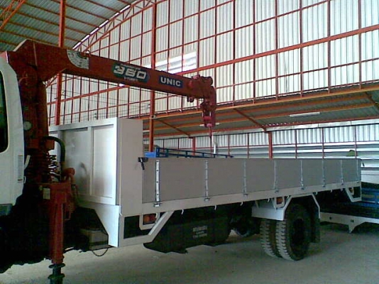 ขาย6ล้อฮีโน่ FF หัวสมอเงิน เครื่อง HO7D ติดเครนมือสองจากญี่ปุ่น ยี่ห้อยูนิค  360 วีเทอร์โบ 4 ปลอก