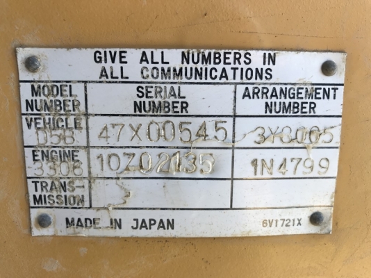 CAT D5B เครื่อง 10Z เกียร์ตัด ตีนไก่ จากญี่ปุ่น ไม่เคยใช้งานในไทย