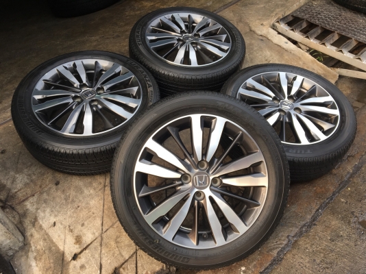 ล้อแม็ก Honda Jazz GK ตัวท๊อป ขอบ16 พร้อมยาง Bridgestone 185-55-16 ปลายปี 14 แม็กสวย ดอกหนา