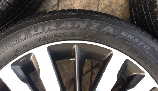 ล้อแม็ก Honda Jazz GK ตัวท๊อป ขอบ16 พร้อมยาง Bridgestone 185-55-16 ปลายปี 14 แม็กสวย ดอกหนา