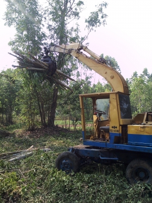 ขายแบคโฮล้อยางPC60ติดปากคีบ 290000 บาท