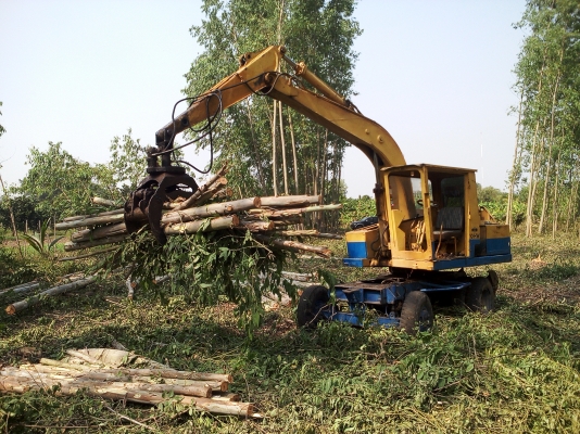 ขายแบคโฮล้อยางPC60ติดปากคีบ 290000 บาท