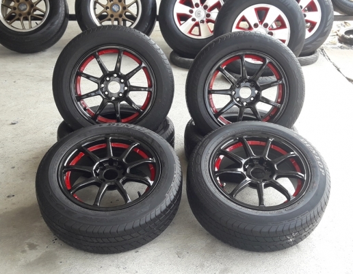 ล้อRacing Wheels ขอบ15 4รู100-114 ยาง185/60/15 ปี14  4 ล้อ