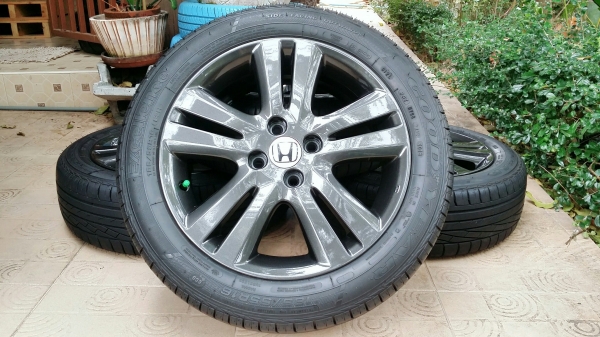 ล้อแม็กฮอนด้า ขอบ16 4รู100 พร้อมยางถอดป้ายแดงกู้ดเยียร์ ปลายปี16