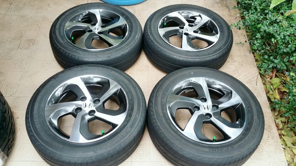 ล้อแม็กฮอนด้า ขอบ15 4รู100 พร้อมยางบริดสโตน อีโคเปีย ปี15(3115) 4ล้อ