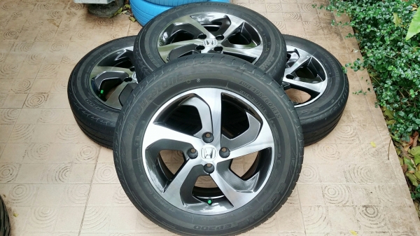 ล้อแม็กฮอนด้า ขอบ15 4รู100 พร้อมยางบริดสโตน อีโคเปีย ปี15(3115) 4ล้อ