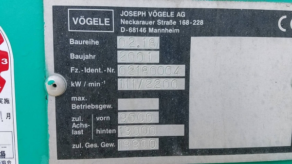 ขาย VOGELE S1903 เครือง DEUTZ ระบบขับ 6*6 ปี2001 พร้อมตัวต่อ 8.5เมตร จากญีปุ่น 92-929-9942 ธีรเทพ ขาย VOGELE S1903 เครือง DEUTZ ระบบขับ 6*6 ปี2001 พร้อมตัวต่อ 8.5เมตร จากญีปุ่น 92-929-9942 ธีรเทพ