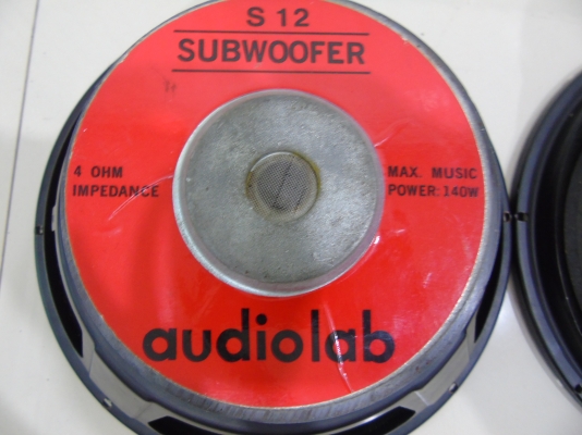 ลำโพงซับ รถยนต์ 12 นิ้ว ยี่ห้อ AudioLab 140w 1 คู่ สภาพดี ขายถูก