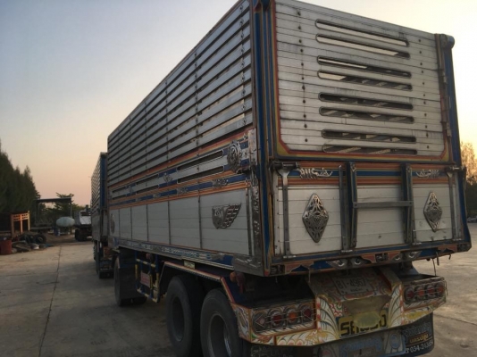 รถพ่วง 24 ล้อ Hino mega 320 แรง ปี 50 แม่ลูกดัมพ์อู่ธวัชชัยชุดใหญ่ ใส่ของได้ 29.9 ตัน พื้นฝาหน้าและตระแกรงแสตนเลส ทะเบียนพร้อม แถมยางใหม่ 6 เส้น