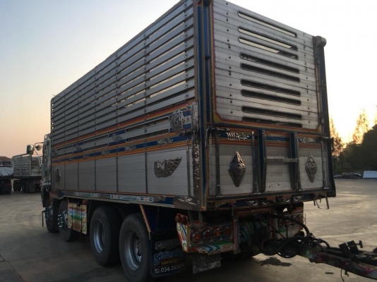 รถพ่วง 24 ล้อ Hino mega 320 แรง ปี 50 แม่ลูกดัมพ์อู่ธวัชชัยชุดใหญ่ ใส่ของได้ 29.9 ตัน พื้นฝาหน้าและตระแกรงแสตนเลส ทะเบียนพร้อม แถมยางใหม่ 6 เส้น