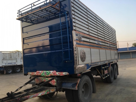 รถพ่วง 24 ล้อ Hino mega 320 แรง ปี 50 แม่ลูกดัมพ์อู่ธวัชชัยชุดใหญ่ ใส่ของได้ 29.9 ตัน พื้นฝาหน้าและตระแกรงแสตนเลส ทะเบียนพร้อม แถมยางใหม่ 6 เส้น