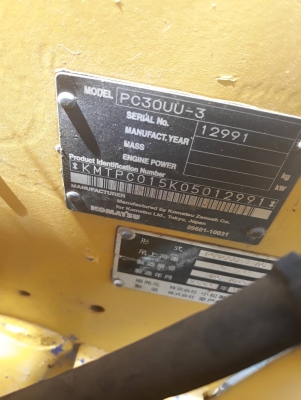 ขาย แบคโฮ KOMATSU PC30UU-3 เก่านอก รถพร้อมใช้งาน เอกสารใบอินวอยซ์