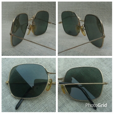 แว่นตาฝรั่งเศสโกลฟิลด์ 14 K ทศวรรษที่ 1960&#039;s โมเดลหล่ออมตะ &#039;สี่เหลี่ยม - คลาสสิค&#039; Vin