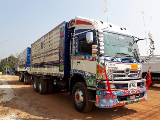 Hino 344 แรง ปี 55 เฟืองเร็ว รถพ่วงแม่ลูกกระบะดัมพ์เหล็อคอกเกษตร ลูก 3 เพลาแท้ ยาว 7 เมตร บรรทุกได้ 30 ตัน ทะเบียนพร้อม