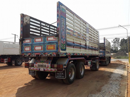 Hino 344 แรง ปี 55 เฟืองเร็ว รถพ่วงแม่ลูกกระบะดัมพ์เหล็อคอกเกษตร ลูก 3 เพลาแท้ ยาว 7 เมตร บรรทุกได้ 30 ตัน ทะเบียนพร้อม