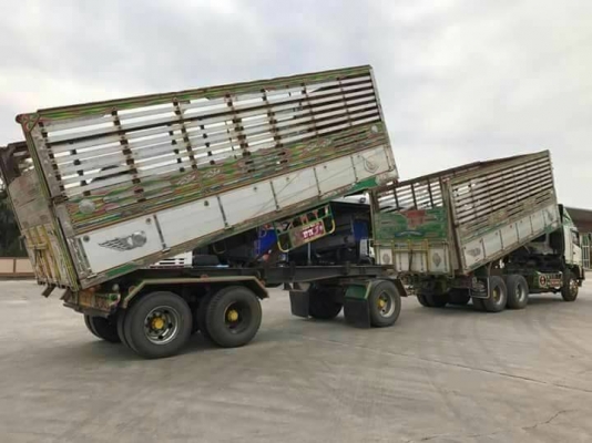 พ่วง 22 ล้อ ฮีโน่ FM1A 344 แรง ปี 57 ไมล์ 180,000 กม. กระบะมิเนียม - ดั้ม อู่ ไทยมาวิน โคราช