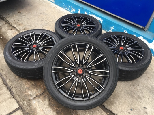 ล้อแม็ก LENSO SAMURAI ขอบ 17 สีดำหน้าเงา พร้อมยาง 215-50-17 ปลายปี 14