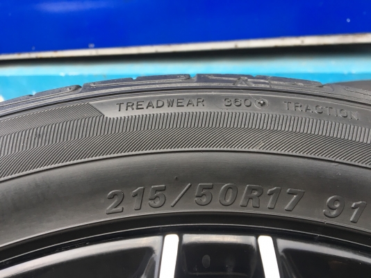 ล้อแม็ก LENSO SAMURAI ขอบ 17 สีดำหน้าเงา พร้อมยาง 215-50-17 ปลายปี 14