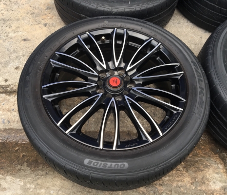 ล้อแม็ก LENSO SAMURAI ขอบ 17 สีดำหน้าเงา พร้อมยาง 215-50-17 ปลายปี 14