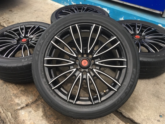 ล้อแม็ก LENSO SAMURAI ขอบ 17 สีดำหน้าเงา พร้อมยาง 215-50-17 ปลายปี 14