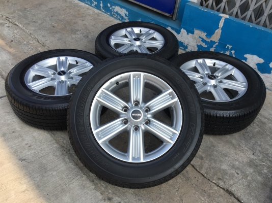 แม็กป้ายแดง ISUZU D-MAX BLUE POWER ขอบ 18 พร้อมยางป้ายแดง Bridgestone 255-60-18 ปี 17 แม็กสวย ดอกเต็ม