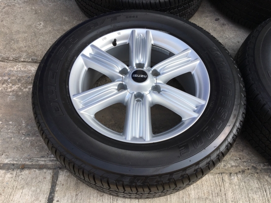 แม็กป้ายแดง ISUZU D-MAX BLUE POWER ขอบ 18 พร้อมยางป้ายแดง Bridgestone 255-60-18 ปี 17 แม็กสวย ดอกเต็ม