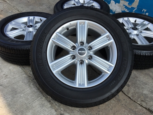 แม็กป้ายแดง ISUZU D-MAX BLUE POWER ขอบ 18 พร้อมยางป้ายแดง Bridgestone 255-60-18 ปี 17 แม็กสวย ดอกเต็ม