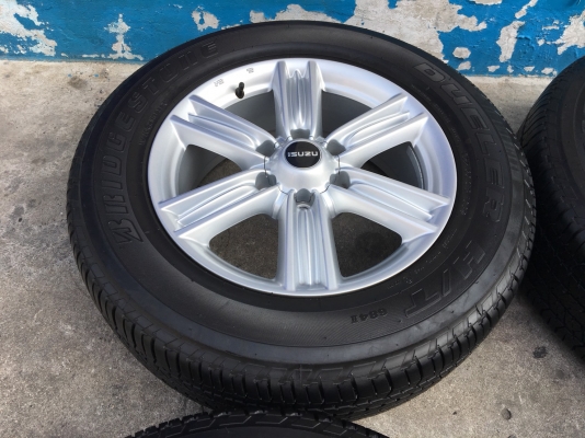 แม็กป้ายแดง ISUZU D-MAX BLUE POWER ขอบ 18 พร้อมยางป้ายแดง Bridgestone 255-60-18 ปี 17 แม็กสวย ดอกเต็ม