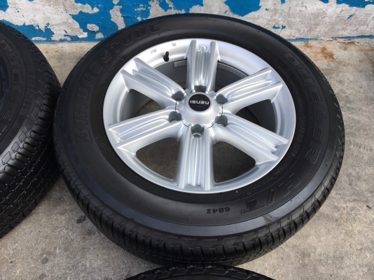 แม็กป้ายแดง ISUZU D-MAX BLUE POWER ขอบ 18 พร้อมยางป้ายแดง Bridgestone 255-60-18 ปี 17 แม็กสวย ดอกเต็ม