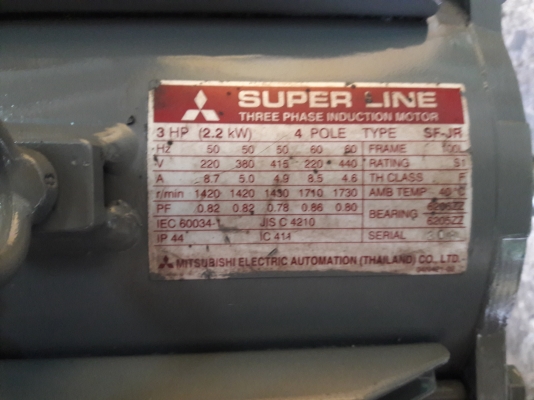 ขาย !! มอเตอร์.มิตซู.ขนาด3แรง380v.รอบ1420พร้อมใช้งาน ขาย !! มอเตอร์.มิตซู.ขนาด3แรง380v.รอบ1420พร้อมใช้งาน