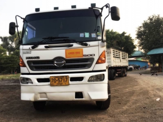 HINO เครื่อง 380 แรง ปี 51 แม่ลูกไม่ดัมพ์กระบะสามมิตร ลูก 3 เพลา ยาว 7 ม. เดิมๆ พร้อมใช้งาน