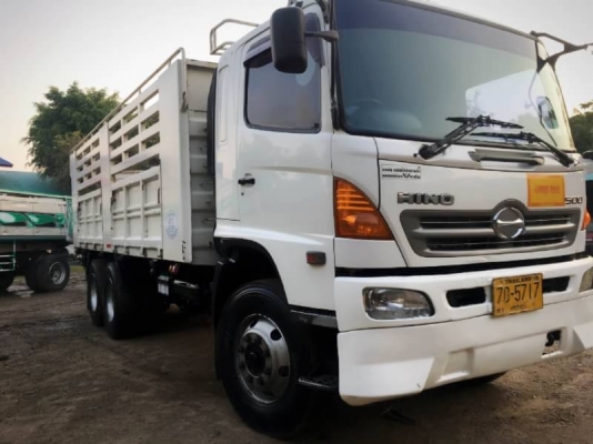 HINO เครื่อง 380 แรง ปี 51 แม่ลูกไม่ดัมพ์กระบะสามมิตร ลูก 3 เพลา ยาว 7 ม. เดิมๆ พร้อมใช้งาน