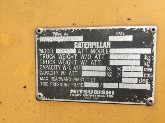 ฟอล์คลิฟต์ 6 ตัน  CATERPILLAR  DP60  รถปี 2003  เครื่องยนต์เซล  S6S   เสายกสูง 6 เมตร  เกียร์ออโต้