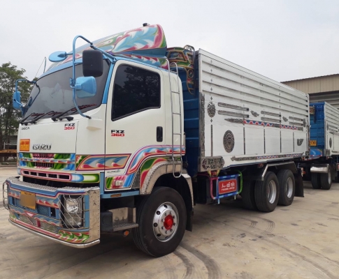 ขาย ISUZU 360 พ่วงแม่ลูก กระบะเนียมคอกเกษตรดั๊ม รถปี 56 มี 2 พ่วง