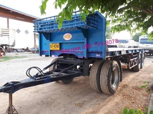 ลูกพ่วง 3 เพลาแท้ ปี 58 ยาว 7.50 เมตร ต่ออู่รุ่งเจริญ RCK มีปุ่มล็อกตู้คอนฯ ยางดีพร้อมใช้งาน